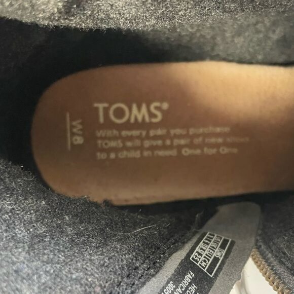 Toms Desert Wedge High Dark Suede Boots Size 8 - Picture 10 of 11